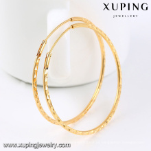 92435-Xuping Beautiful Ladies 18k aretes redondos grandes